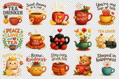 Tea Lover clipart printable sublimation bundle png Product Image 4