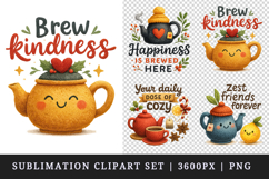 Tea Lover clipart printable sublimation design png Product Image 1