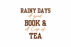Rainy Days A Good Book & A Cup Of Tea Lover Quote Sticker Product Image 3