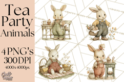 Vintage Spring Animals Clipart, Tea Party Picnic Png Product Image 1