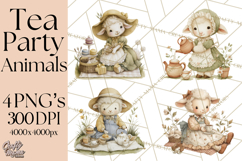 Vintage Spring Animals Clipart, Tea Party Picnic Png Product Image 1