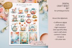 Botanical Tea Craft Sheets - 3 Printable JPEG Files Product Image 3