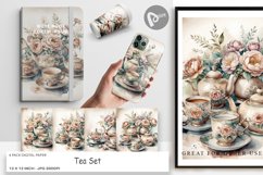 Digital Paper Tea Set Product Image 1