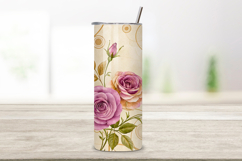 seamless tea rose tumbler, mauve floral tumbler wrap, tea ring rose design, vintage document tumbler wrap, 20oz skinny tumbler wrap, tapered seamless tumbler design, straight tumbler wrap png, antiquarian floral design, seamless stained tumbler wrap, tea 
