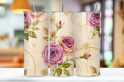 seamless tea rose tumbler, mauve floral tumbler wrap, tea ring rose design, vintage document tumbler wrap, 20oz skinny tumbler wrap, tapered seamless tumbler design, straight tumbler wrap png, antiquarian floral design, seamless stained tumbler wrap, tea 