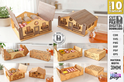 Tea Storage and Chocolate Boxes Laser Cut Bundle | Kitchen Product Image 1