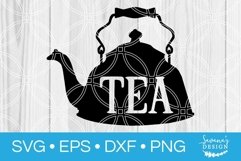 Tea SVG Kettle Cut File Cricut Silhouette Cameo DXF PNG EPS Product Image 1