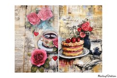 Vintage Shabby Junk Journal Printable Half Pages | Tea Time Product Image 3