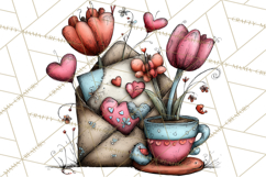 Tea Time Notes Clipart, Printable Teacup PNG, Romantic Product Image 5