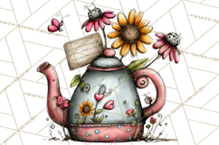 Tea Time Notes Clipart, Printable Teacup PNG, Romantic Product Image 2