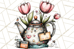 Tea Time Notes Clipart, Printable Teacup PNG, Romantic Product Image 3