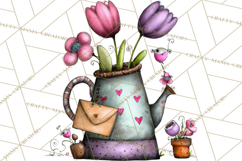 Tea Time Notes Clipart, Printable Teacup PNG, Romantic Product Image 5