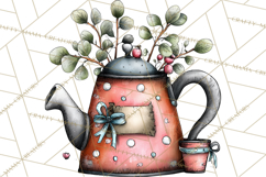 Tea Time Notes Clipart, Printable Teacup PNG, Romantic Product Image 4