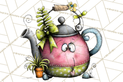 Tea Time Notes Clipart, Printable Teacup PNG, Romantic Product Image 4