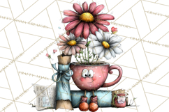Tea Time Notes Clipart, Printable Teacup PNG, Romantic Product Image 5