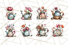 Tea Time Notes Clipart, Printable Teacup PNG, Romantic Product Image 5