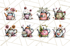 Tea Time Notes Clipart, Printable Teacup PNG, Romantic Product Image 6