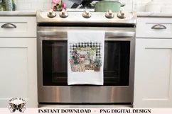 Farmhouse Christmas Buffalo Plaid Christmas Scene PNG Product Image 3