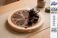 Tea Trays Laser Cut Bundle | Serving Trays | Tea Ceremony Product Image 7