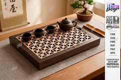 Tea Trays Laser Cut Bundle | Serving Trays | Tea Ceremony Product Image 8