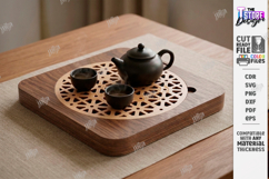 Tea Trays Laser Cut Bundle | Serving Trays | Tea Ceremony Product Image 9