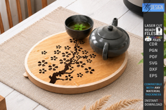 Wooden Tea Serving Tray Laser Cut Bundle | Gongfu Tea Table Product Image 3