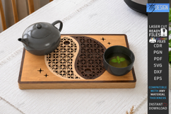 Wooden Tea Serving Tray Laser Cut Bundle | Gongfu Tea Table Product Image 5