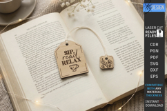 Tea Bag Bookmark Laser Cut | Reading Accessories | Glowforge Product Image 1