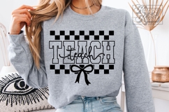 Teach SVG PNG - Coquette Teacher Bow Shirt Product Image 4