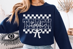 Teach SVG PNG - Coquette Teacher Bow Shirt Product Image 5
