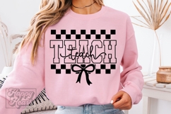 Teach SVG PNG - Coquette Teacher Bow Shirt Product Image 6