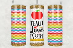 Teacher Appreciation 20 oz Skinny Tumbler Sublimation PNG Product Image 1
