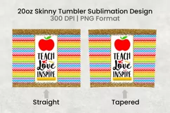Teacher Appreciation 20 oz Skinny Tumbler Sublimation PNG Product Image 2
