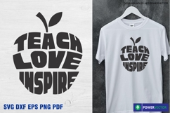 Teach Love Inspire SVG, Teacher Appreciation Apple Cut File Product Image 1