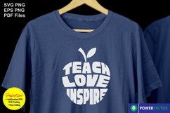 Teach Love Inspire SVG, Teacher Appreciation Apple Cut File Product Image 2