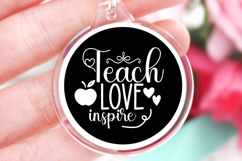 Teach love inspire SVG, Teacher Keychain SVG Product Image 1