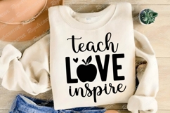 Teach Love Inspire SVG Design, Teacher&#039;s Day SVG Design Product Image 3