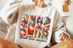 Teach Love Inspire PNG, Brushstroke Teacher, Teacher Life Product Image 3