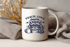 Teach Love Inspire SVG - Funny Teacher Raccoon Educator PNG Product Image 3