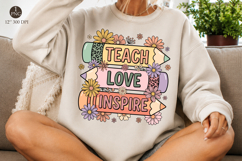 Teach Love Inspire Pencil Sublimation Product Image 1