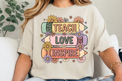 Teach Love Inspire Pencil Sublimation Product Image 2