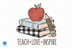 Teach Love Inspire PNG Design, Back to School Product Image 1