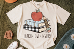 Teach Love Inspire PNG Design, Back to School Product Image 2