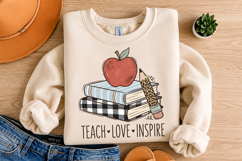 Teach Love Inspire PNG Design, Back to School Product Image 4