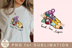 Teach Love Inspire Png, PNG Files For Sublimation Product Image 1