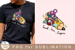Teach Love Inspire Png, PNG Files For Sublimation Product Image 2