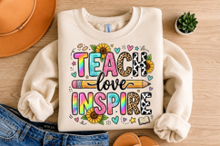 Teach Love Inspire Teacher PNG, Classroom Design Product Image 4