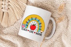 Teach Love Inspire PNG, Teacher Rainbow, Back to School Product Image 5