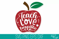 Teach Love Inspire SVG Cut File | Teacher SVG Cricut Product Image 1