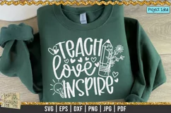 Teach Love Inspire is a professional design that is ready to be cut with all major cutting machines. Sublimation, iron-on transfer and printing file formats also included.